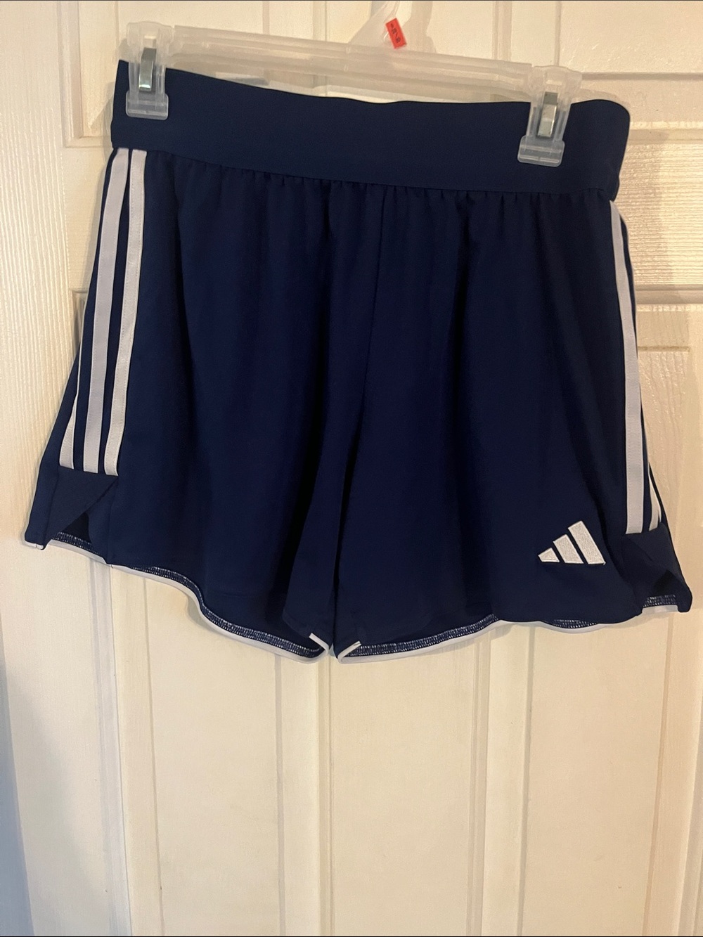 adidas Women's Navy Blue Athletic Shorts with White Stripes size 10
